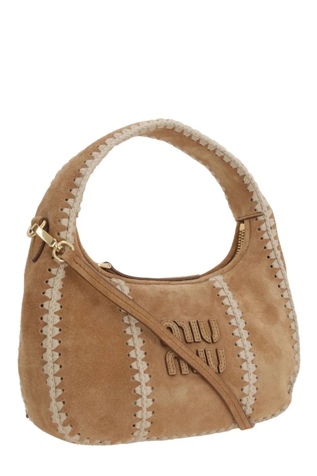 Miu Miu Logo-Detailed Zipped Hobo Bag