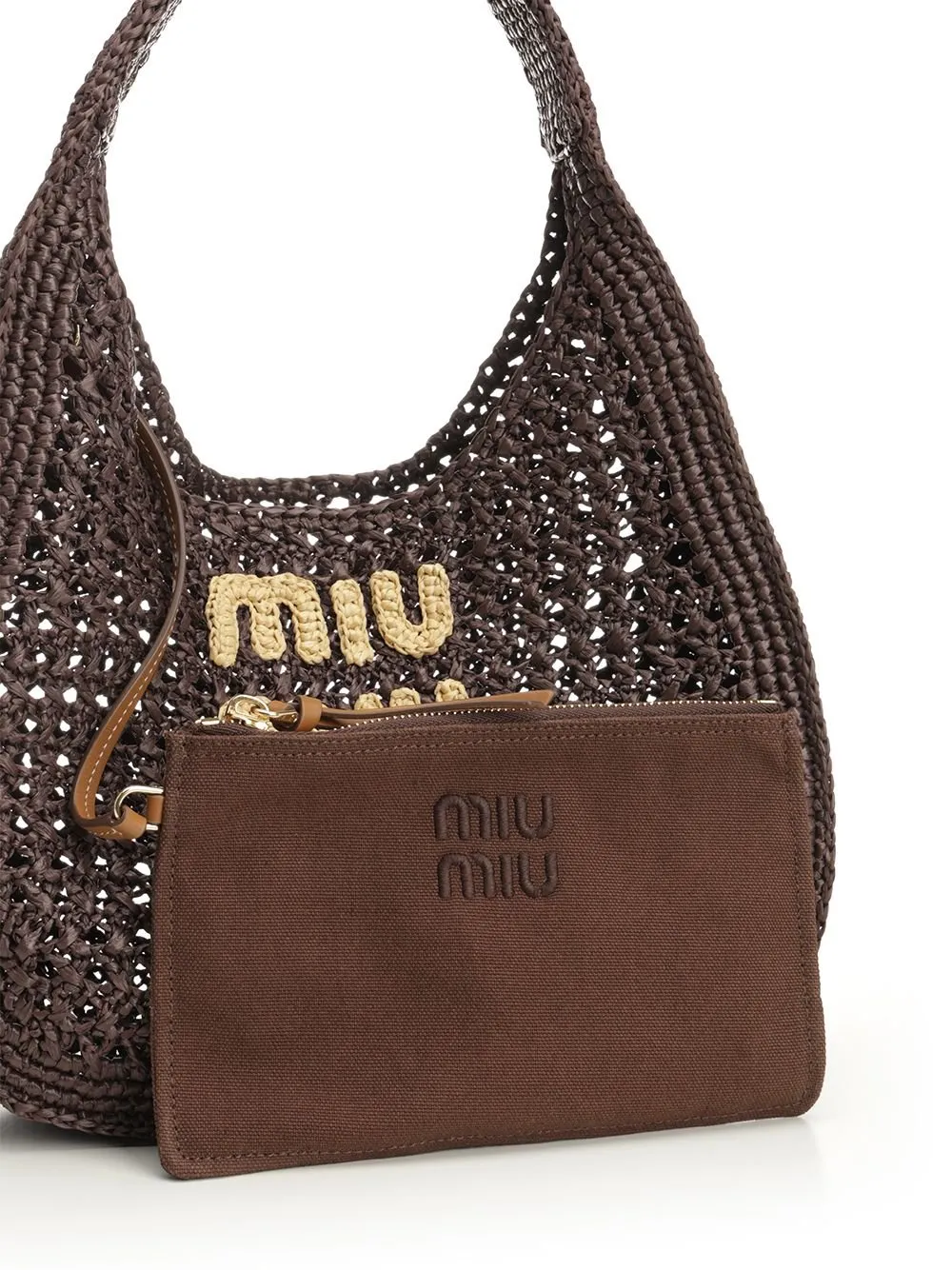 Miu Miu Logo-Embroidered Woven Shopping Bag