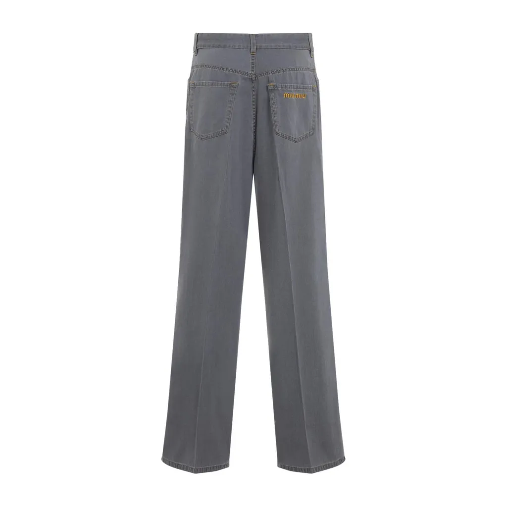 Miu Miu Logo-Embroidered Denim Jeans