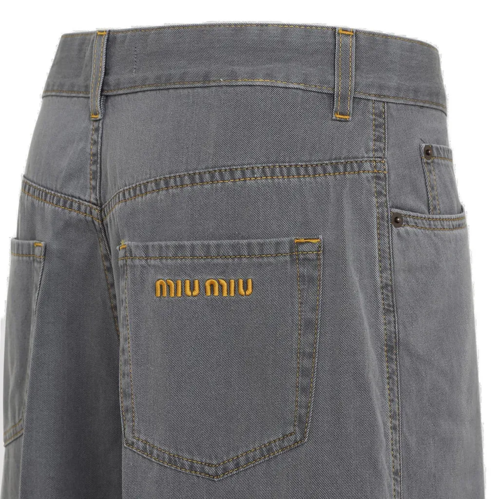 Miu Miu Logo-Embroidered Denim Jeans