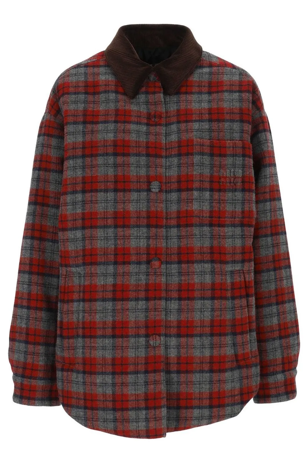 Miu Miu Button-Up Checked Jacket