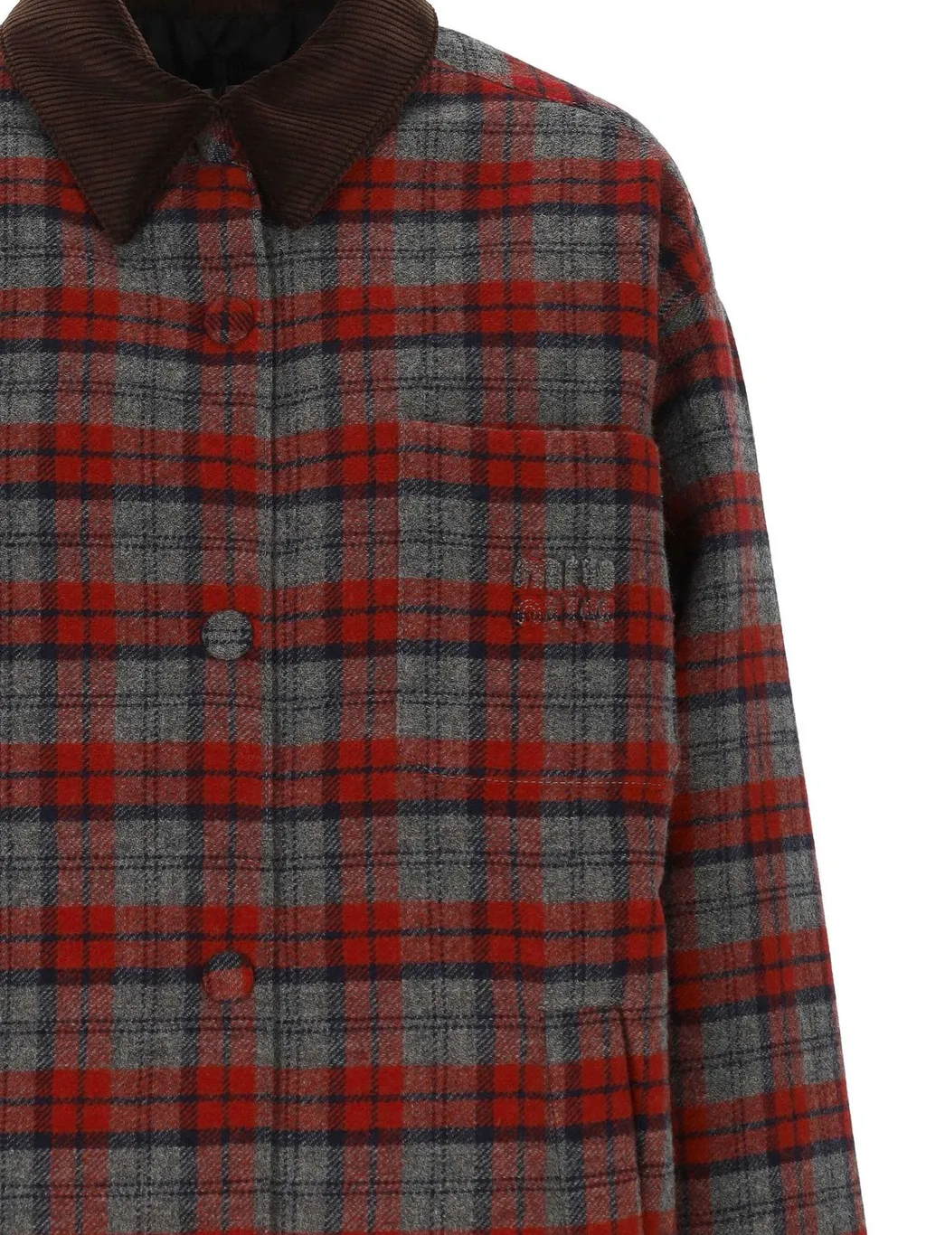 Miu Miu Button-Up Checked Jacket