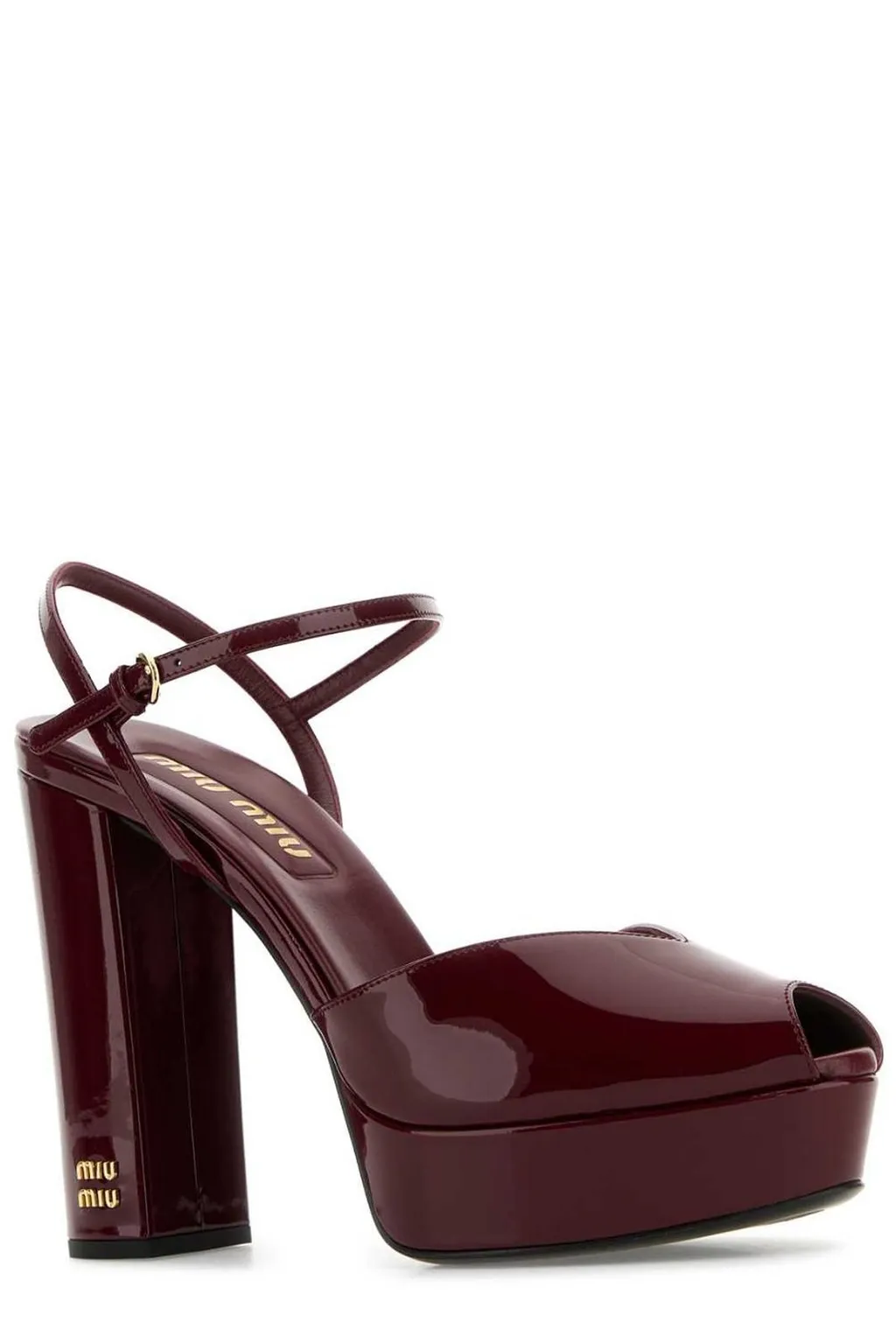 Miu Miu Logo-Lettering High-Heeled Sandals