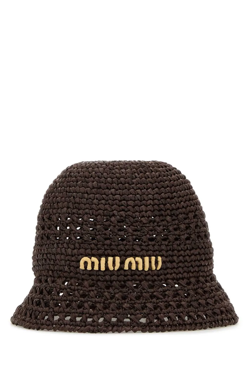 Miu Miu Logo Embroidered Crochet-Knitted Bucket Hat
