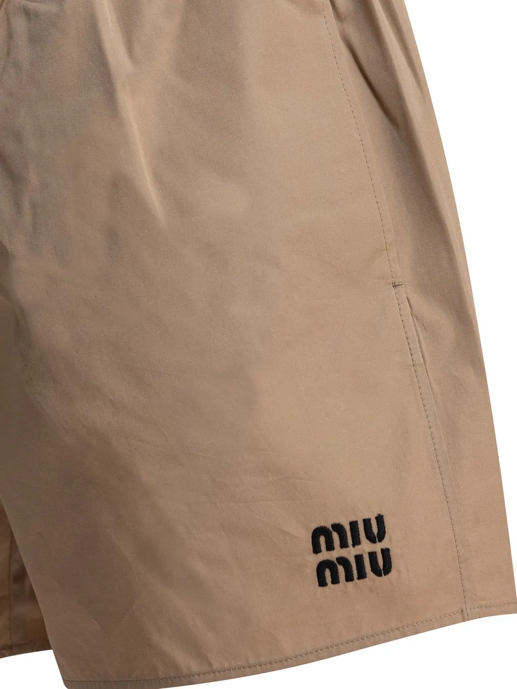 Miu Miu Logo-Embroidered Elasticated Waistband Shorts