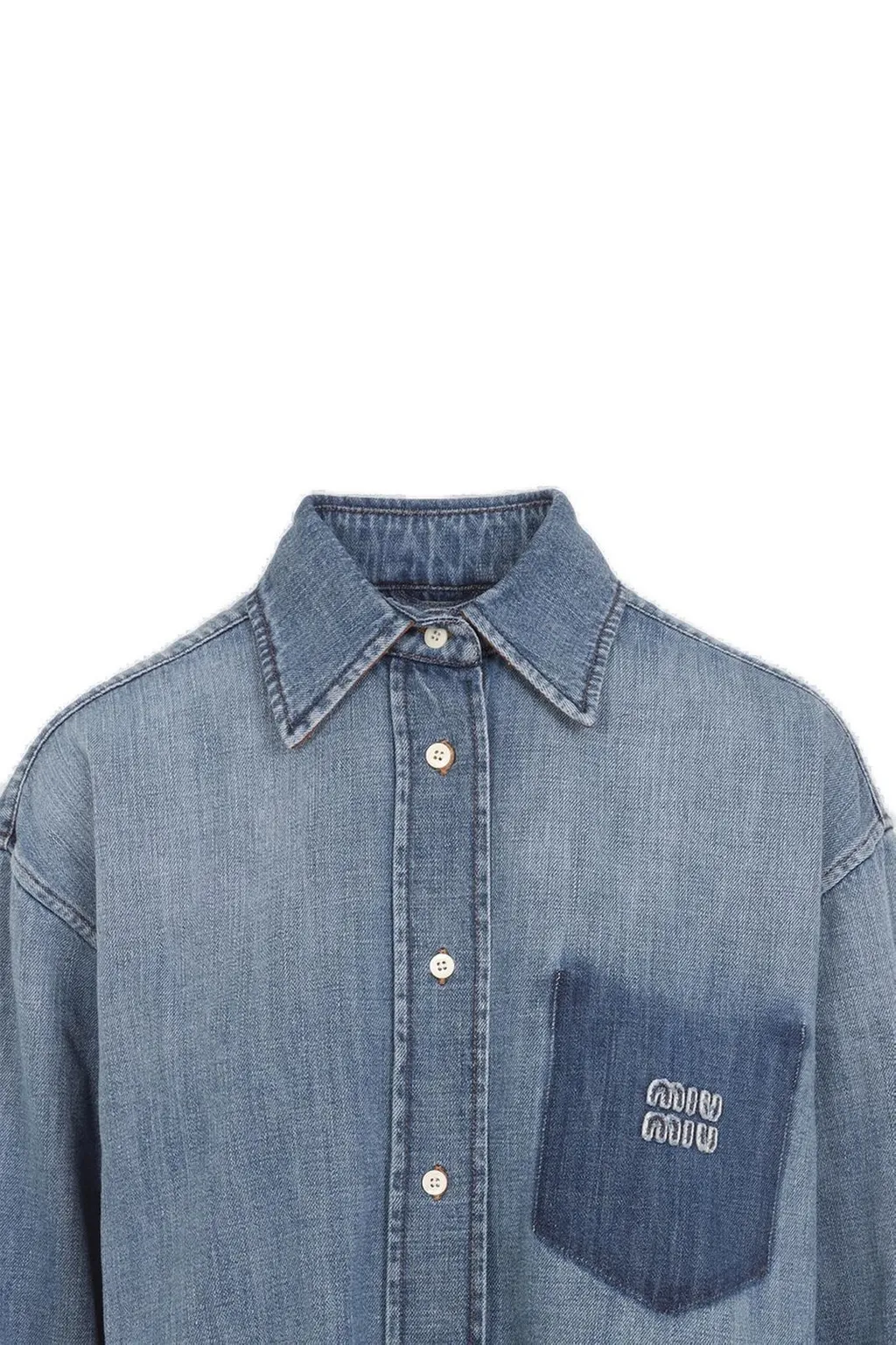 Miu Miu Button-Up Denim Shirt
