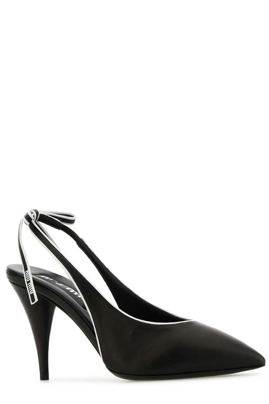 Miu Miu Bow-Detailed Pointed-Toe Slingback Pumps