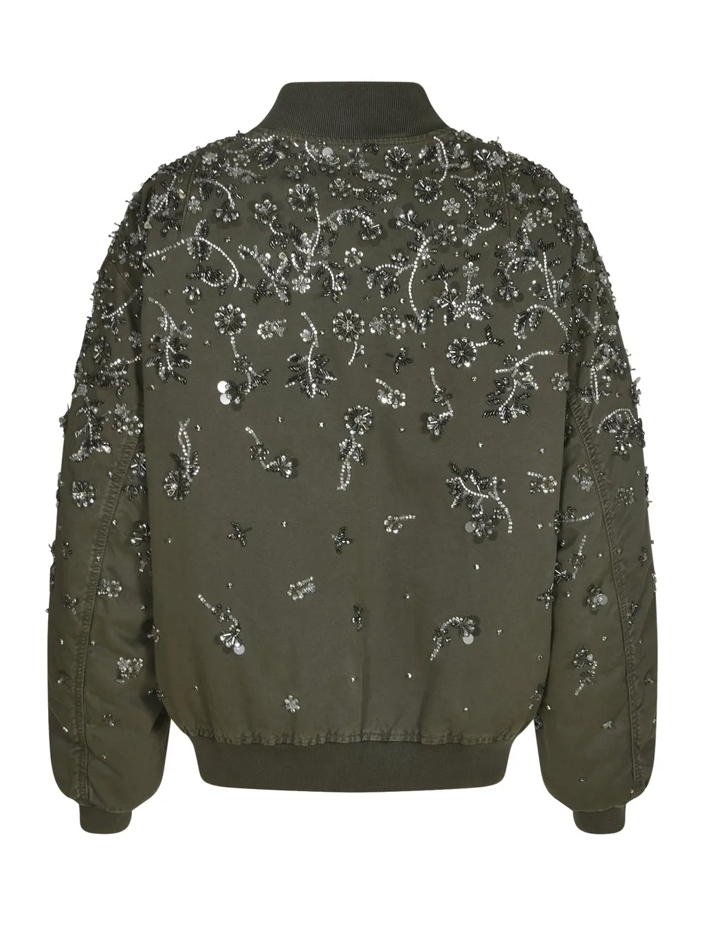 Miu Miu Floral-Embroidered Zipped Bomber Jacket
