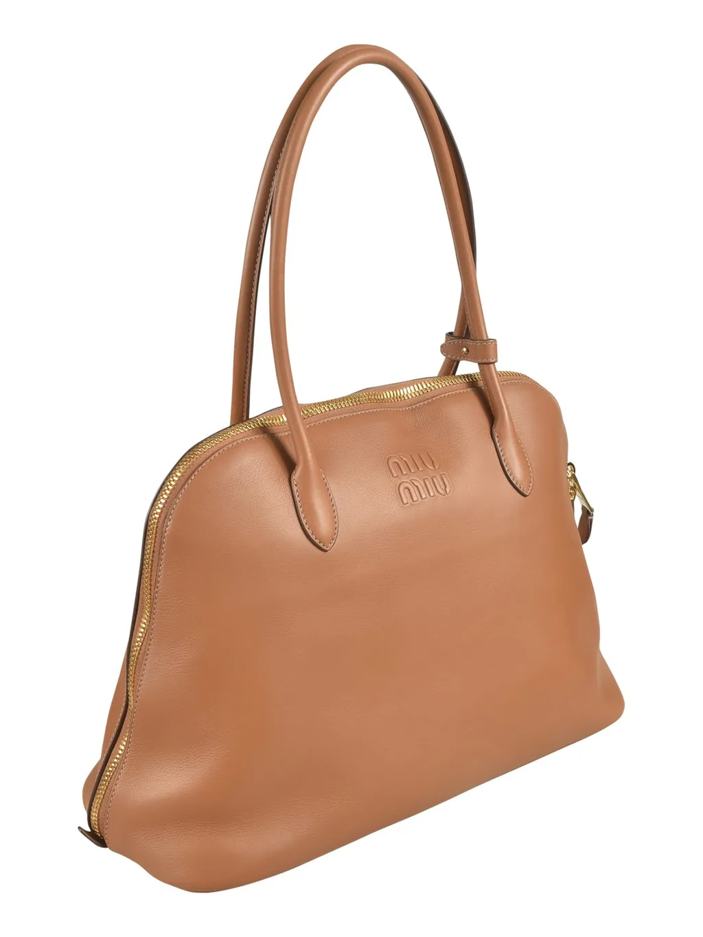 Miu Miu Logo-Embossed Zipped Shoulder Bag