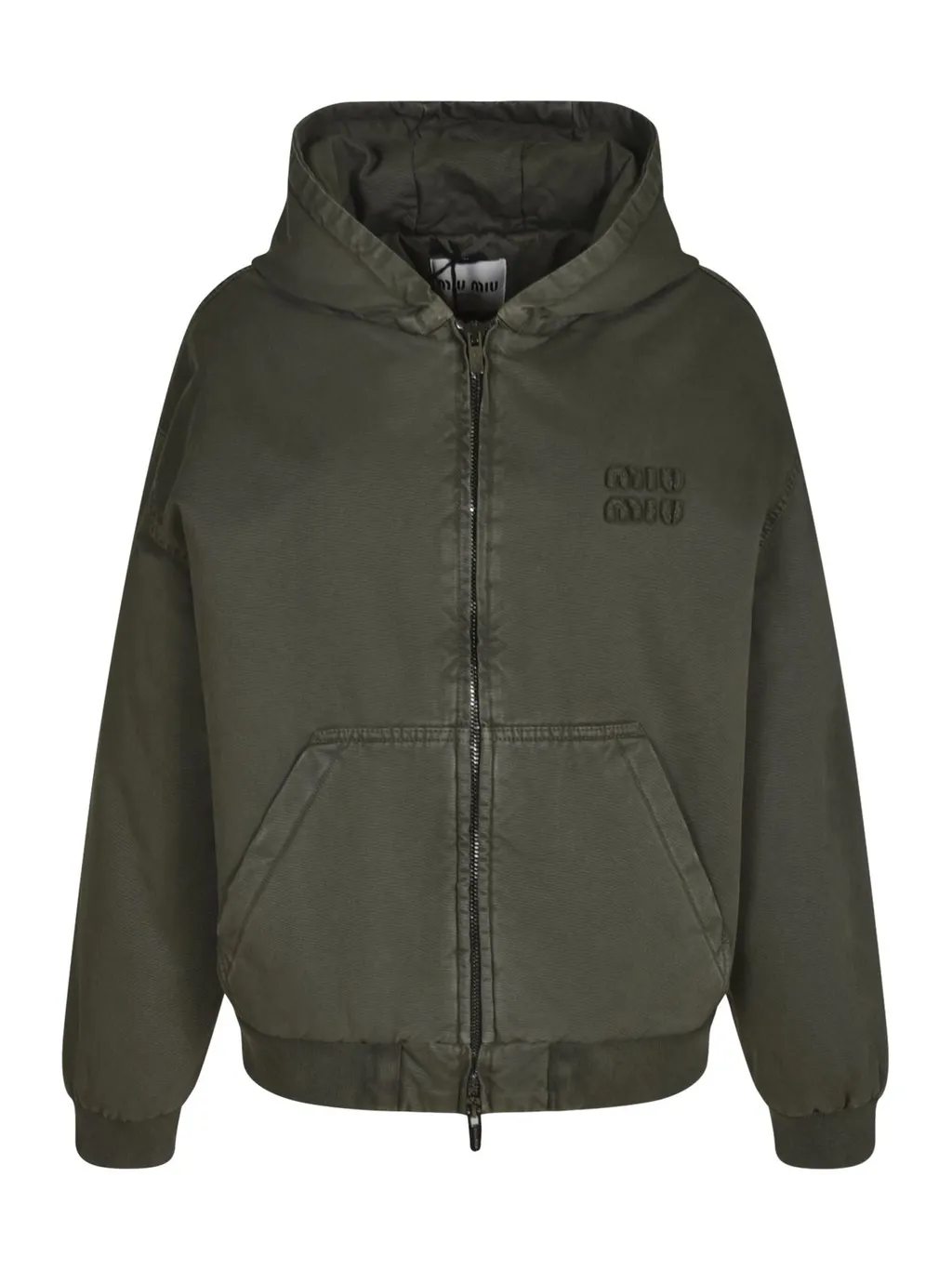 Miu Miu Logo-Detailed Zipped Hoodie