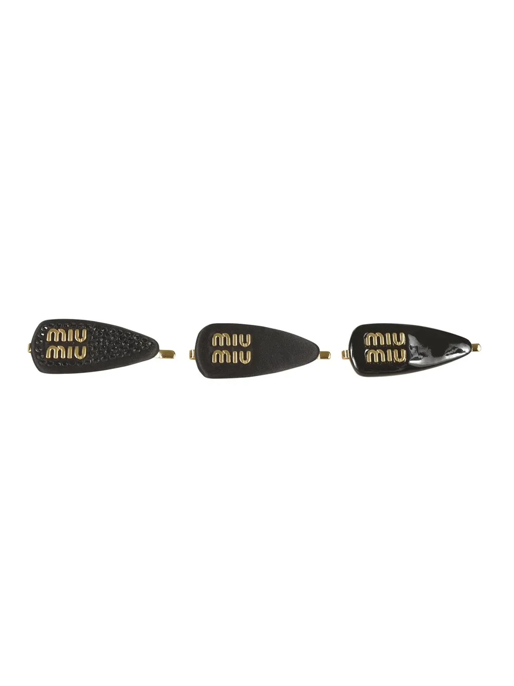 Miu Miu Logo-Lettering Set Of Three Hair Clips
