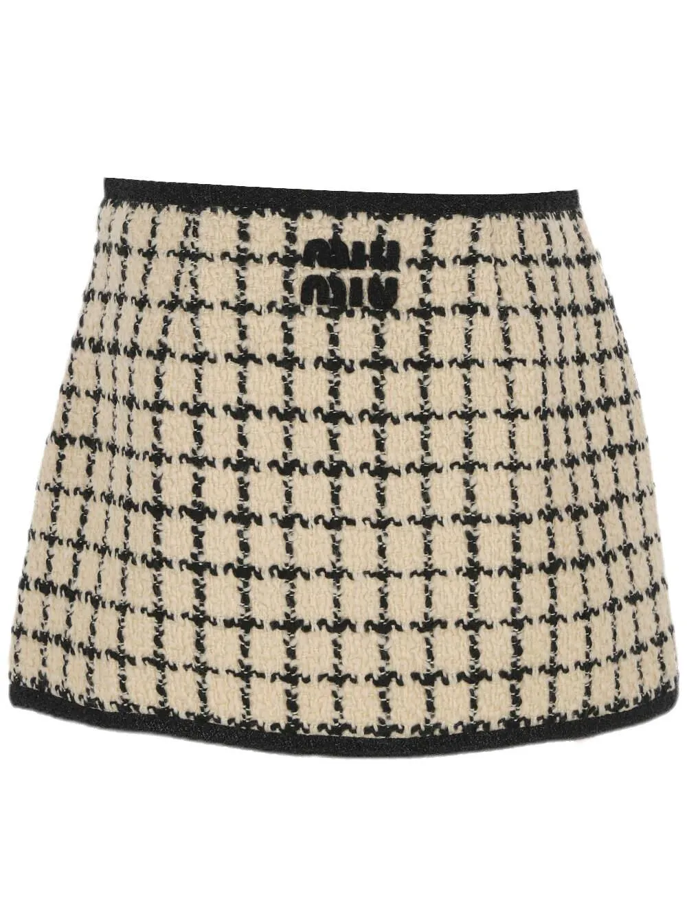 Miu Miu Check Patterned Mini Skirt
