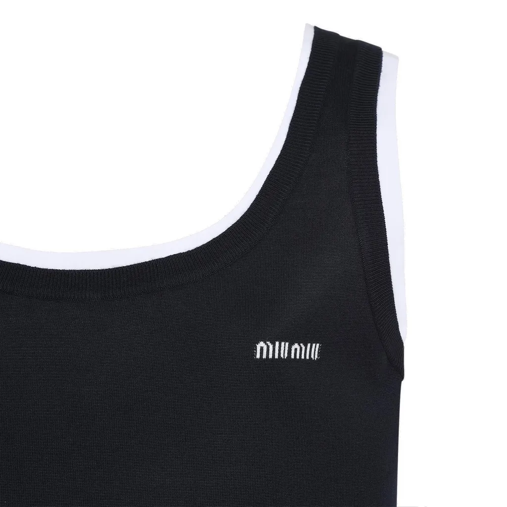 Miu Miu Logo-Embroidered Sleeveless Dress