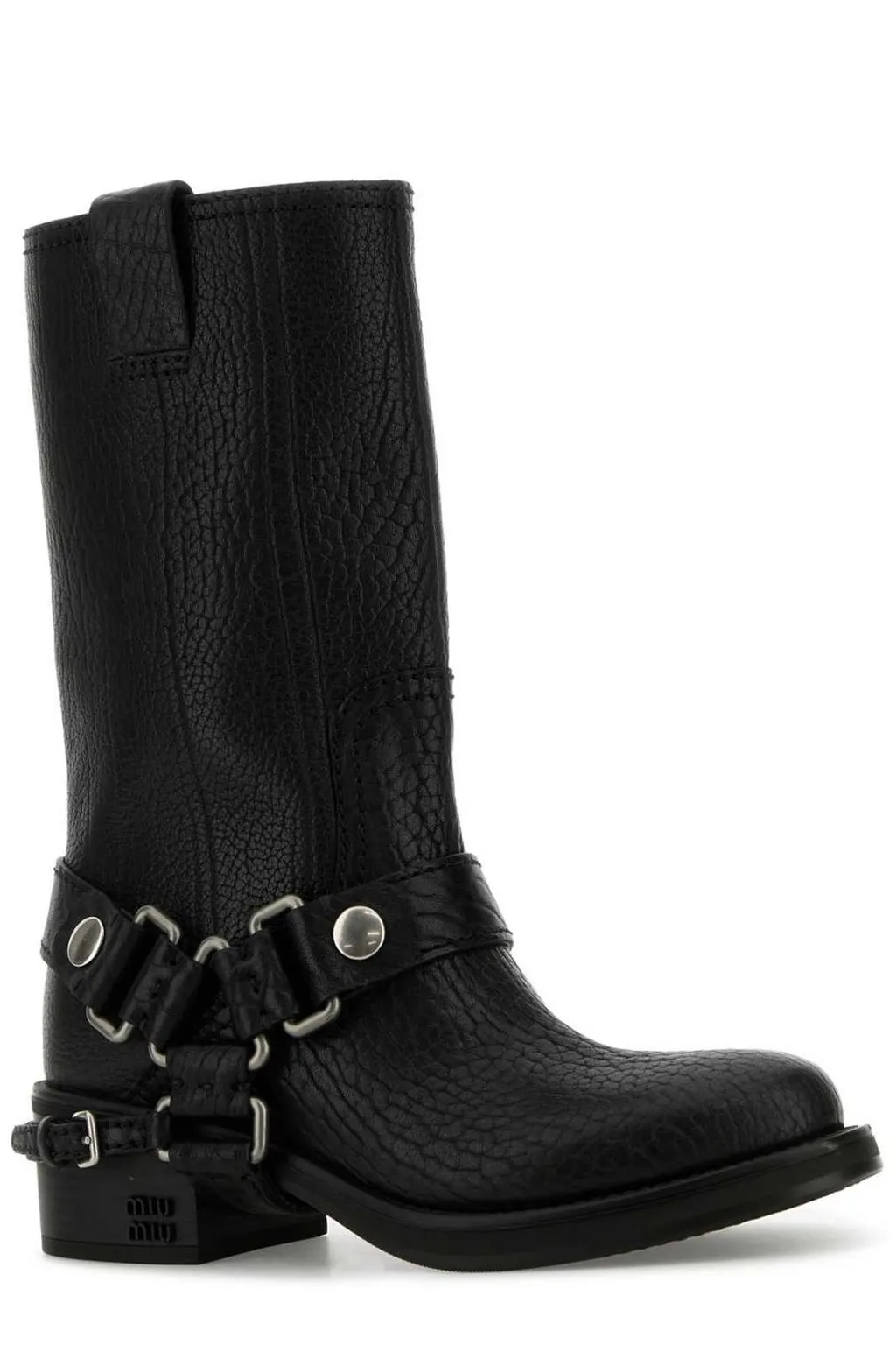 Miu Miu Moto Round-Toe Boots