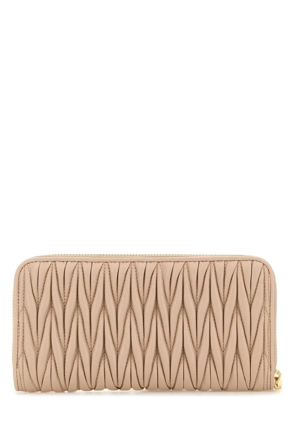 Miu Miu Logo Plaque Quilted Wallet