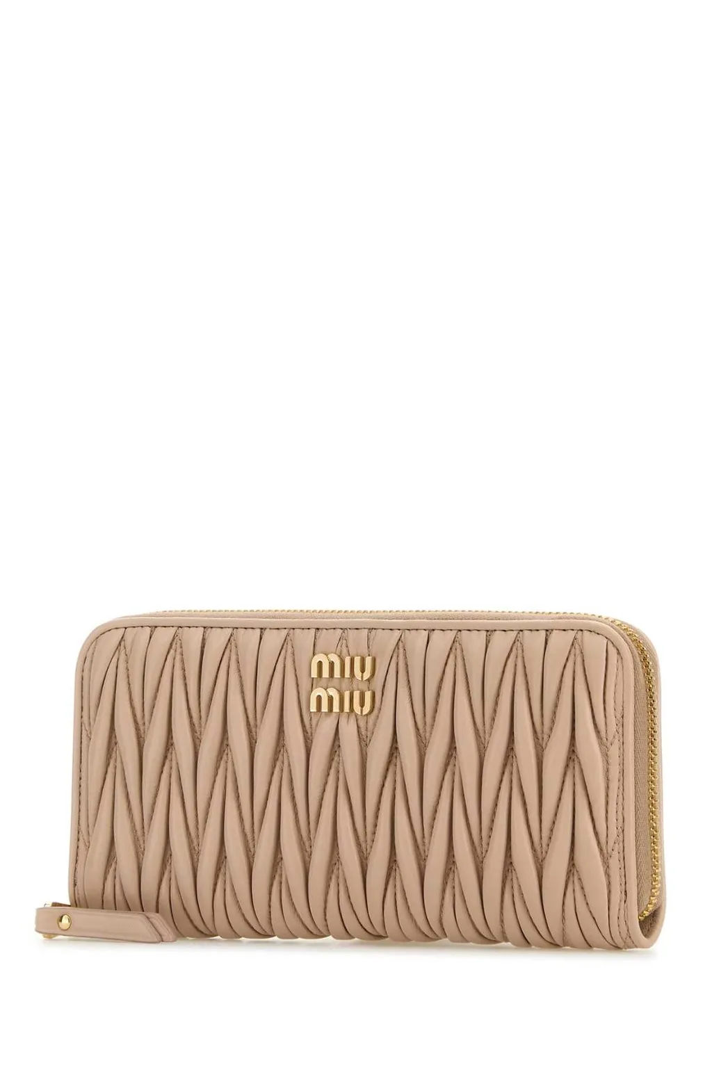 Miu Miu Logo Plaque Quilted Wallet