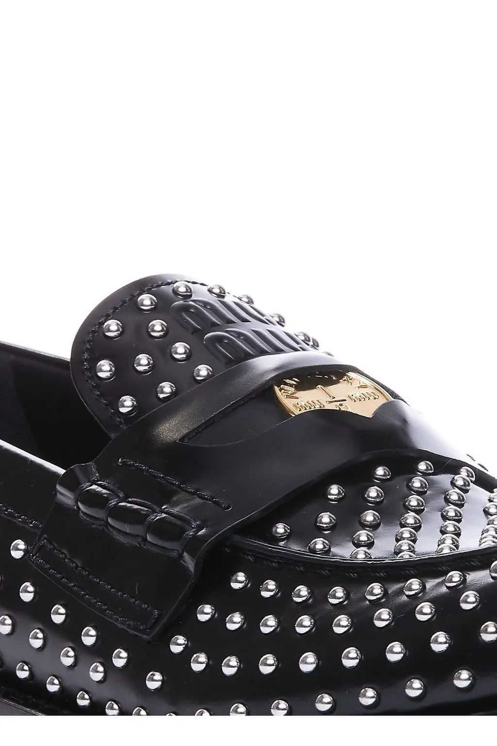 Miu Miu Embellished Round-Toe Loafers
