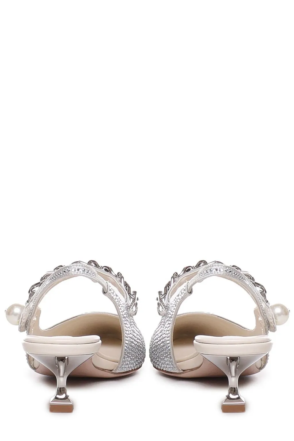 Miu Miu Embellished Pointed Toe Pumps