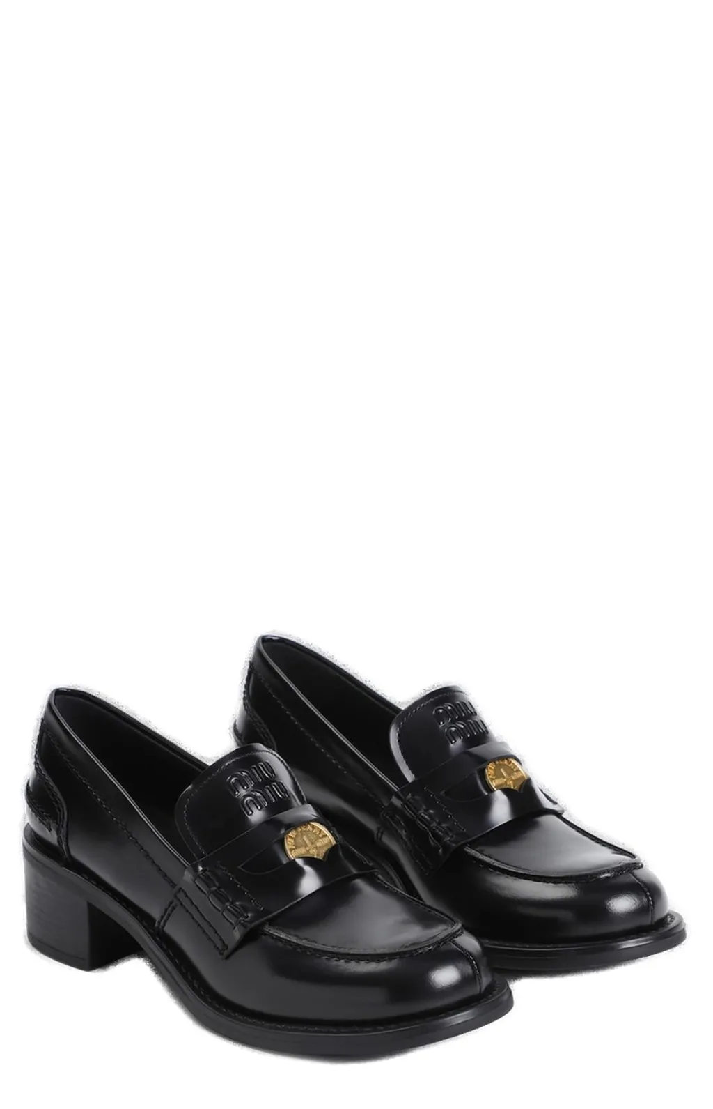 Miu Miu Logo-Embossed Penny Loafers