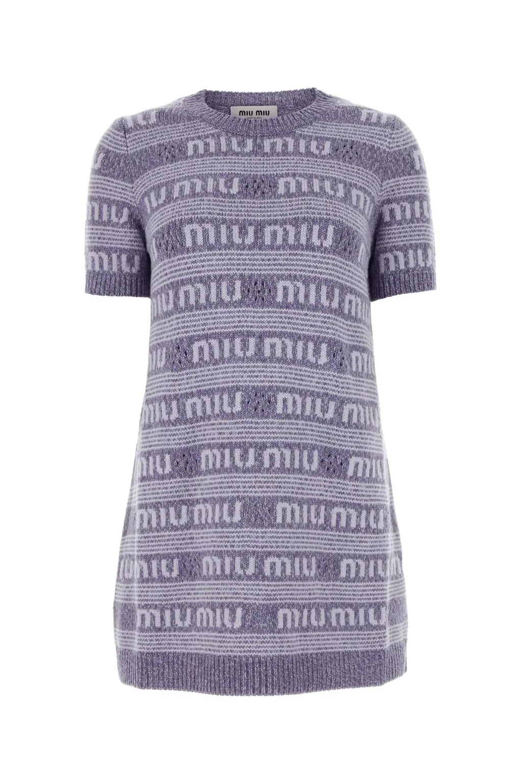Miu Miu Logo-Intarsia Knitted Mini Dress