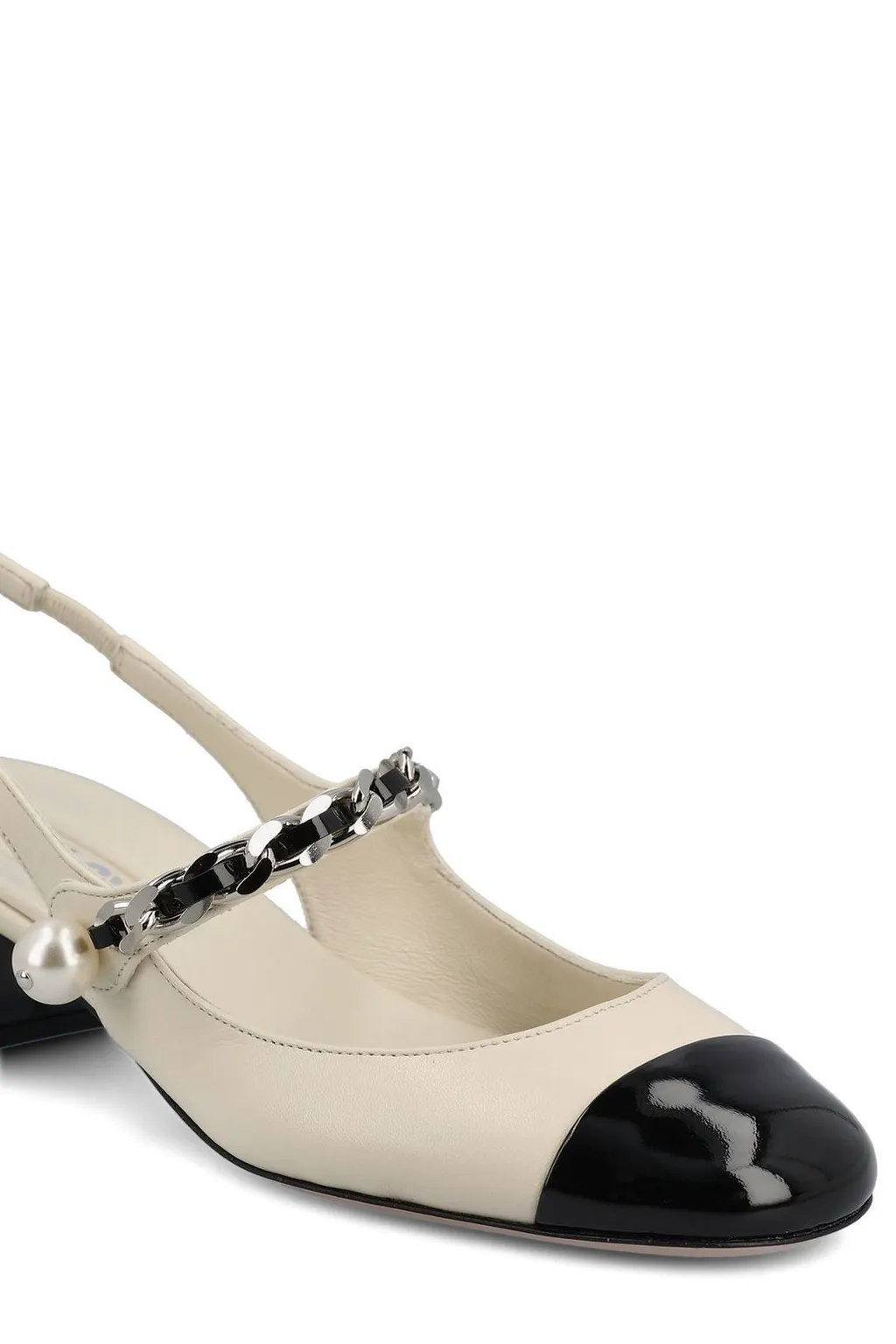 Miu Miu Two-Toned Chain-Linked Pumps