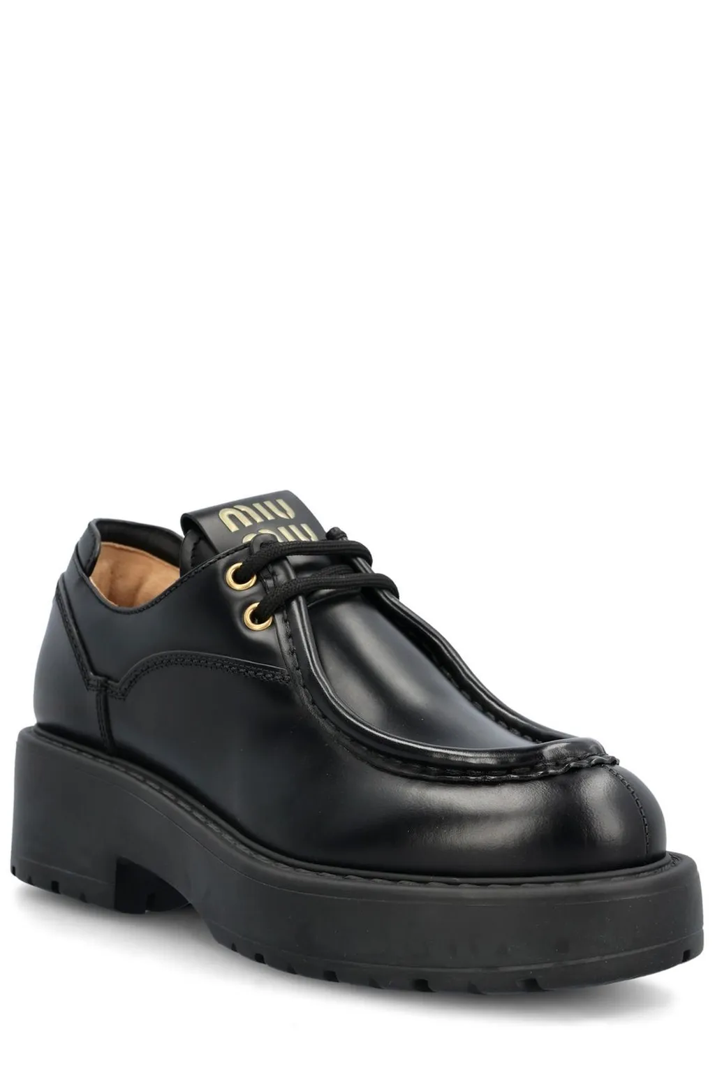 Miu Miu Lace-Up Flat Shoes