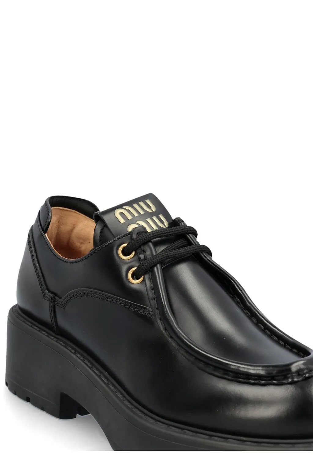Miu Miu Lace-Up Flat Shoes