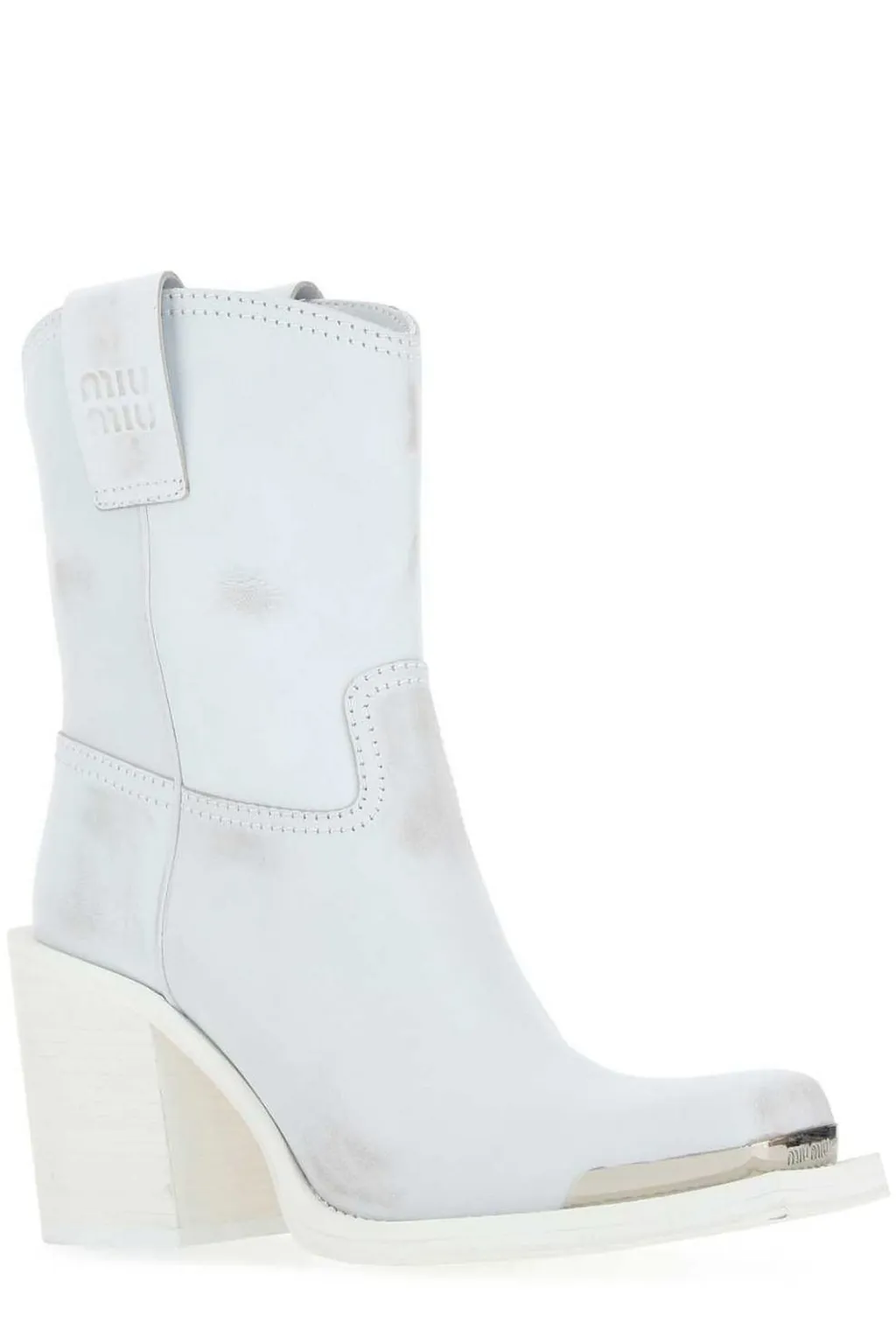 Miu Miu Logo Detailed Ankle Boots