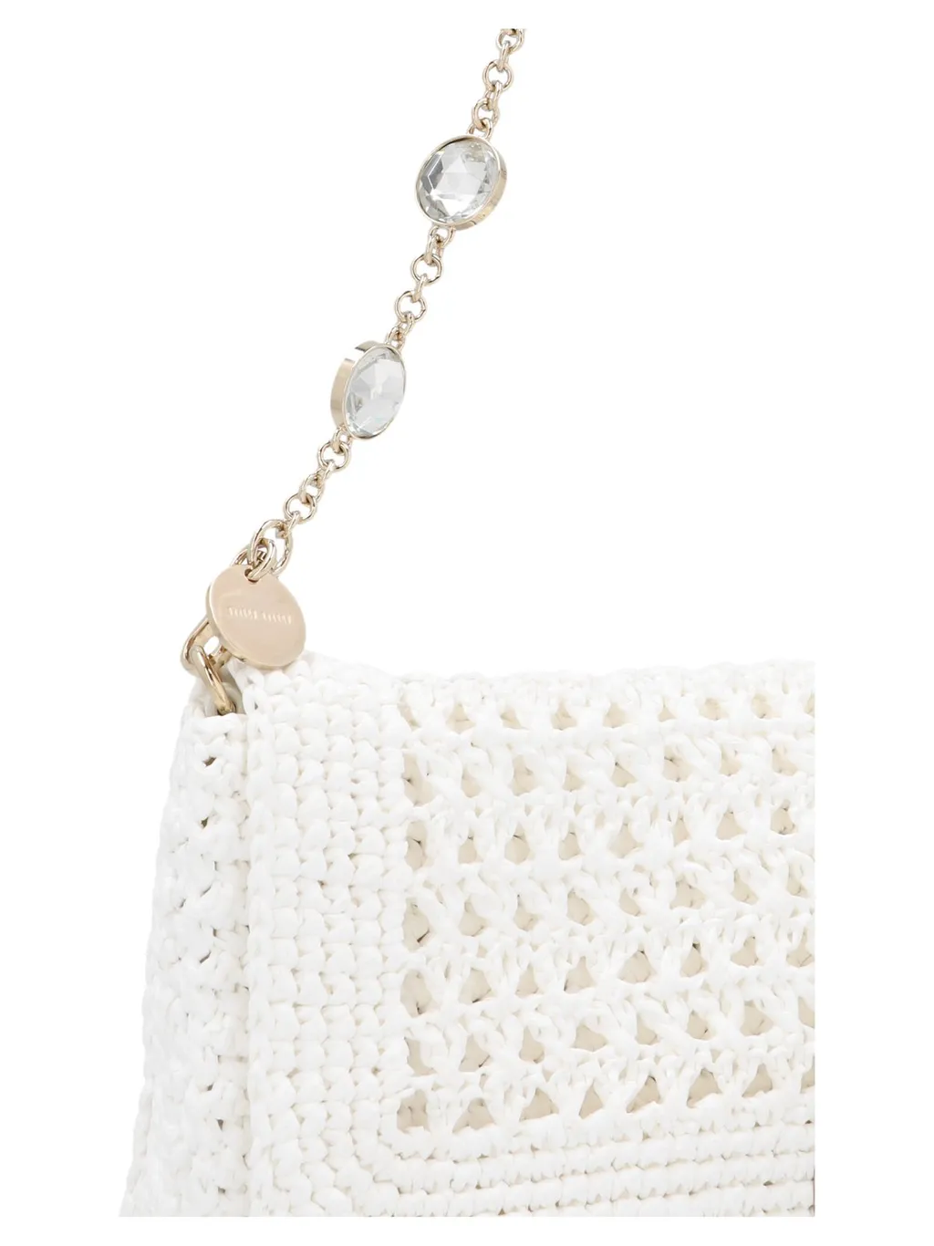 Miu Miu Embroidered Foldover Shoulder Bag