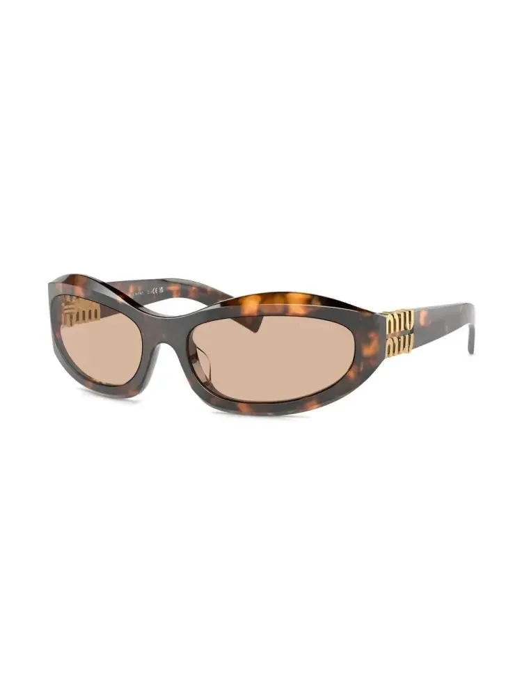 Miu Miu Eyewear Oversize-Frame Logo Plaque Sunglasses