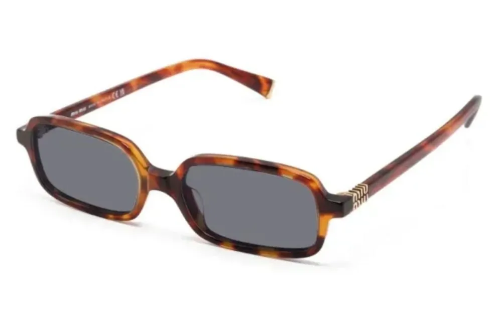 Miu Miu Eyewear Rectangle-Frame Curved Tip Sunglasses