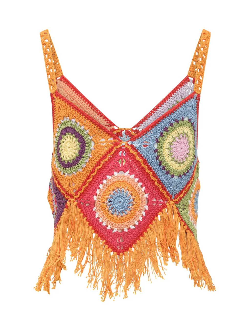 Mixik Crochet Fringe Top