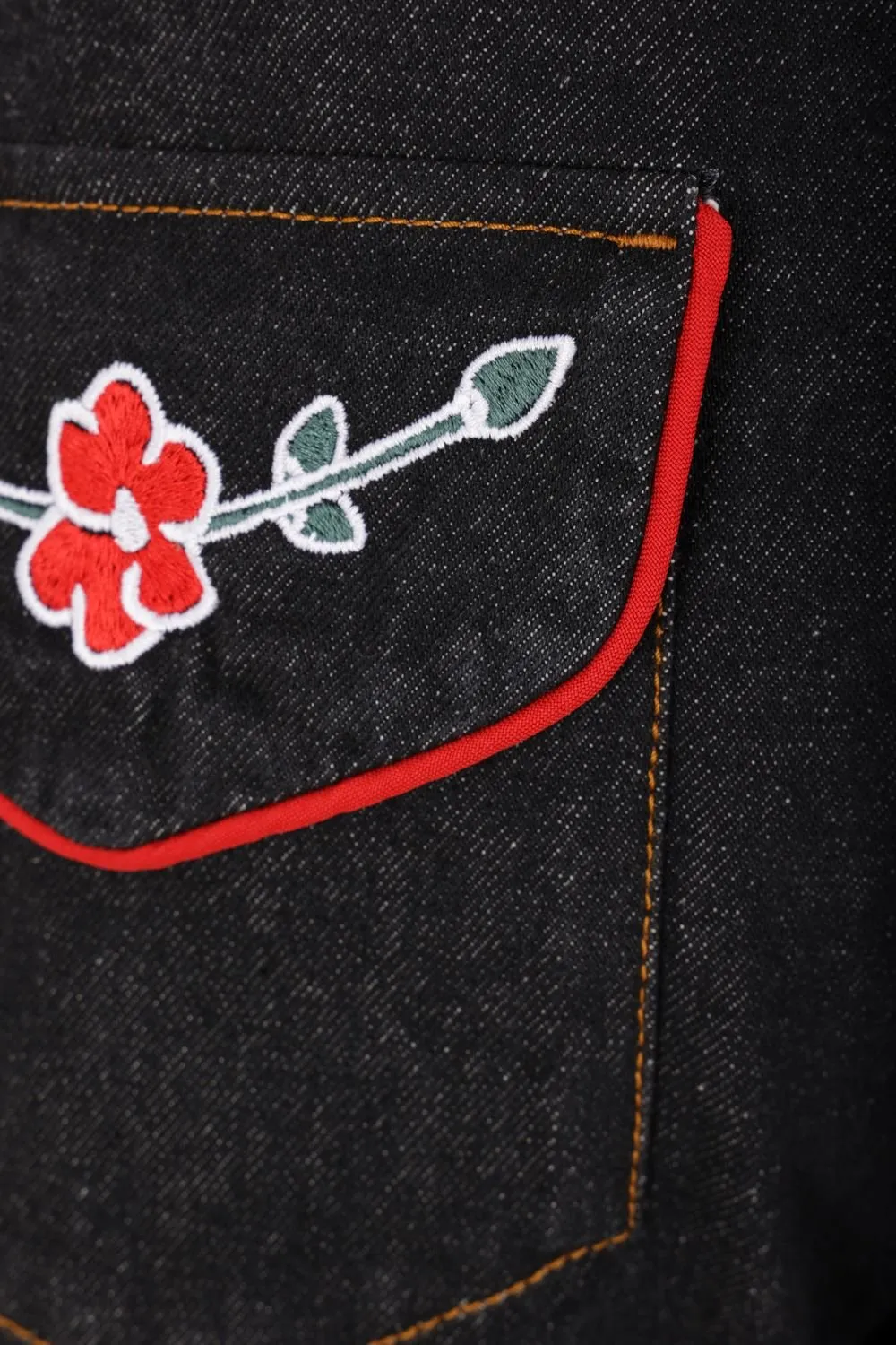 Molly Goddard Floral Embroidered Straight-Leg Jeans