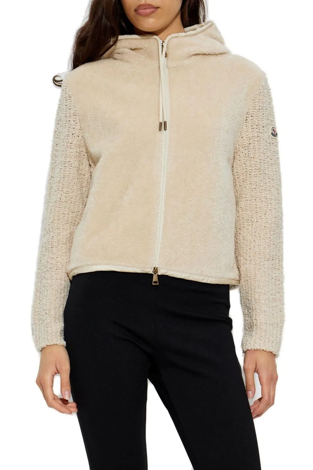 Moncler Bouclé & Teddy Zip-Up Hoodie