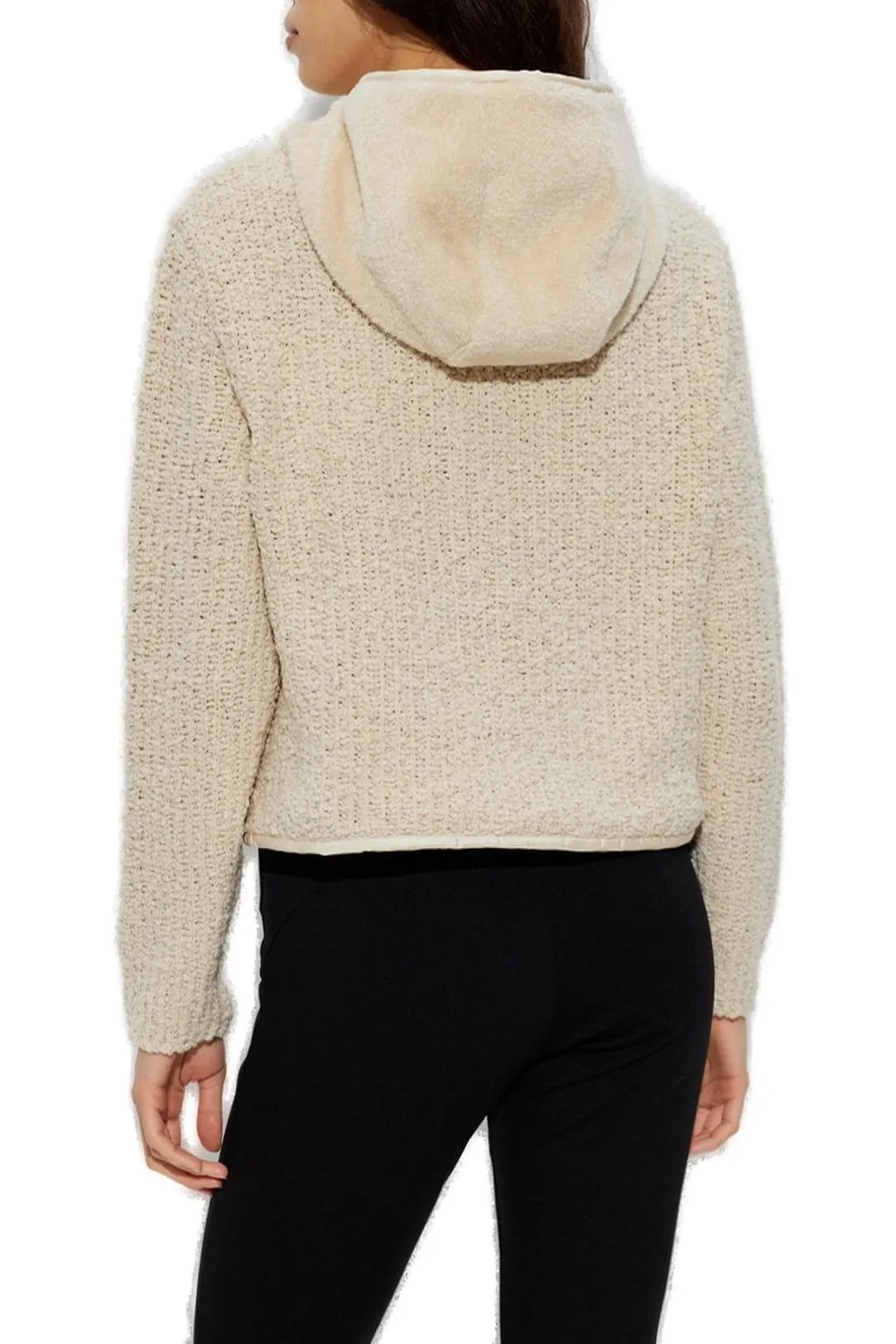 Moncler Bouclé & Teddy Zip-Up Hoodie