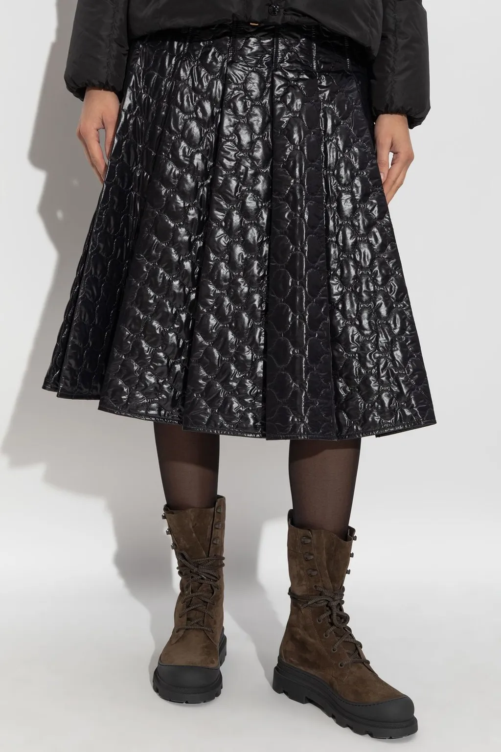 Moncler Square-Quilted Padded Midi Skirt