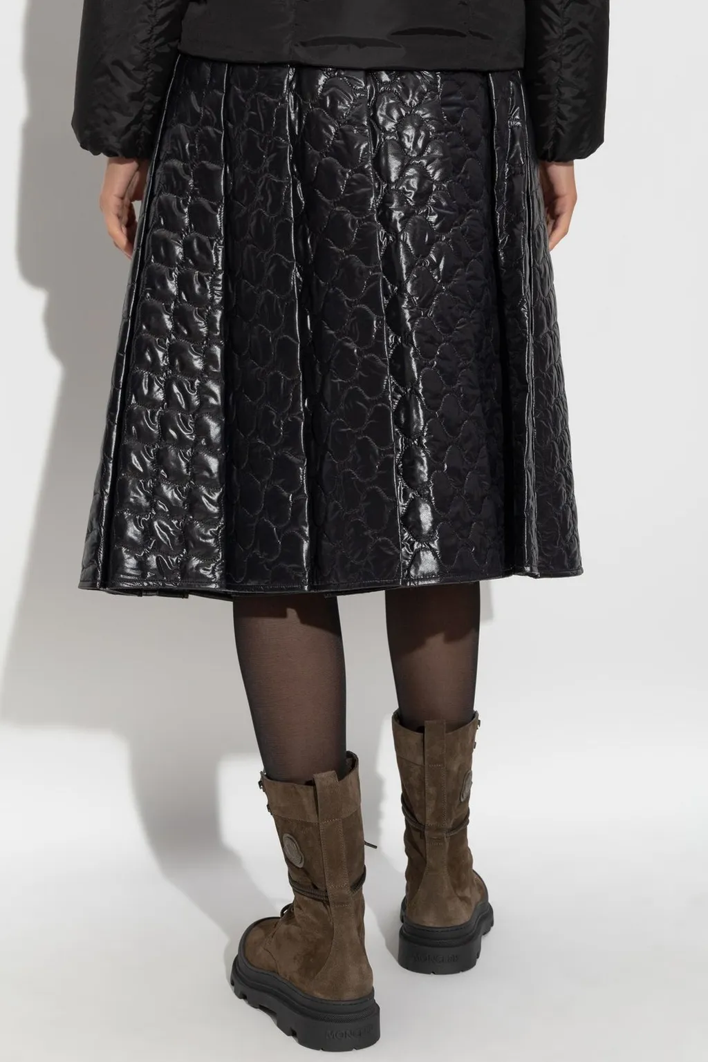 Moncler Square-Quilted Padded Midi Skirt