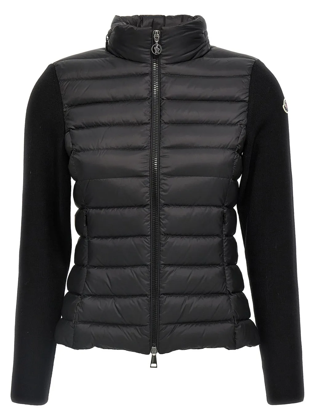 Moncler Logo Patch Quilted Zip-Up Cardigan