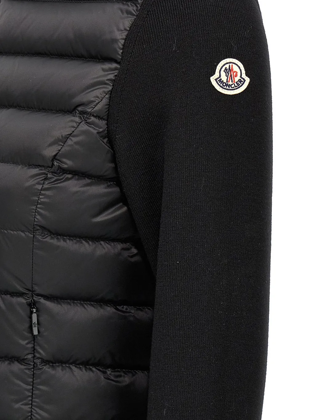 Moncler Logo Patch Quilted Zip-Up Cardigan