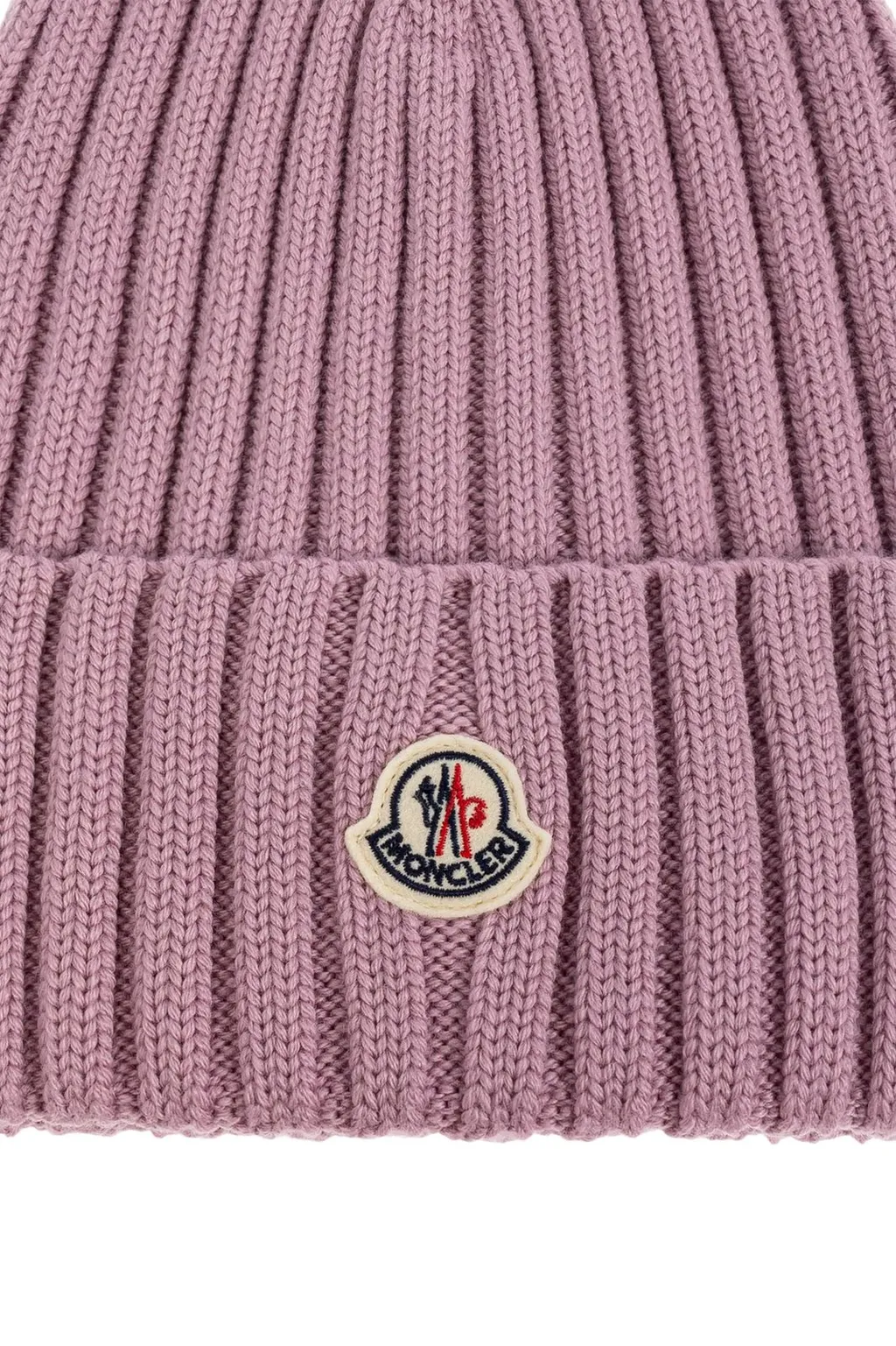 Moncler Logo Patch Ribbed Beanie