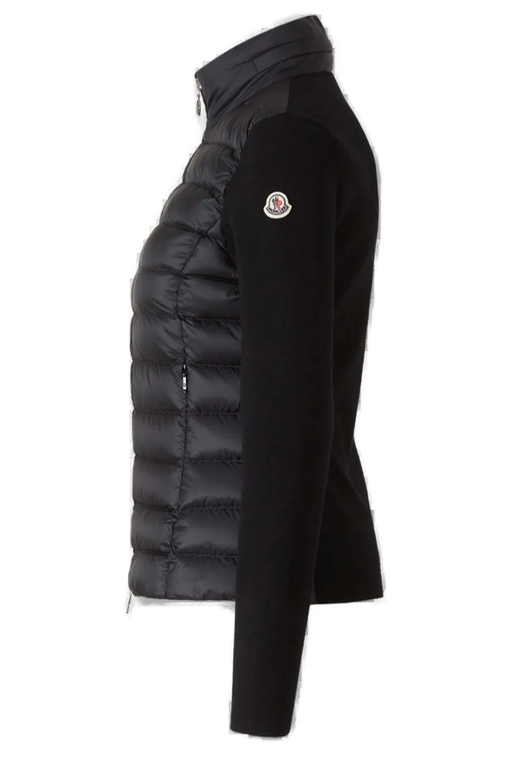 Moncler Logo Patch Zip-Up Panelled Cardigan