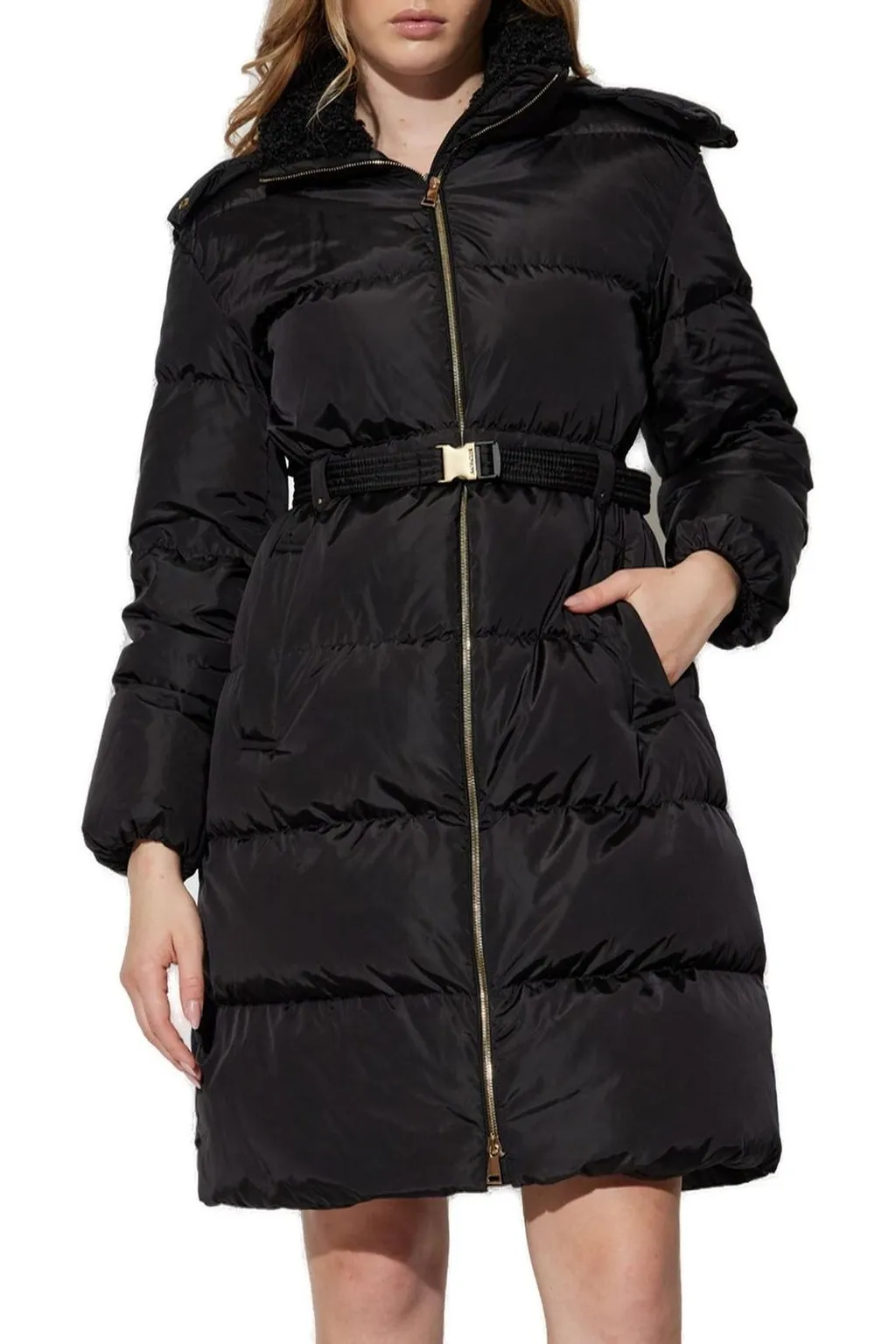 Moncler Briant Hooded Long Down Jacket