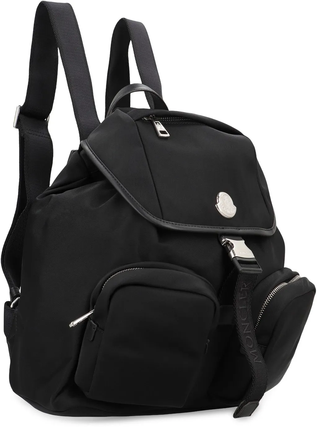 Moncler Logo Plaque Foldover Top Backpack