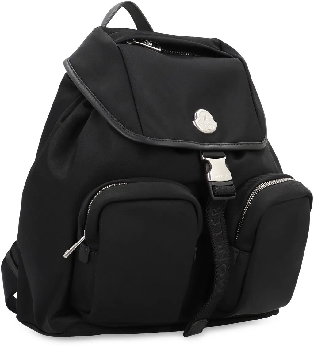Moncler Logo Plaque Foldover Top Backpack