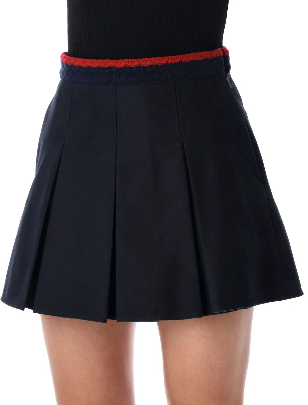 Moncler Gabardine Pleated Mini Skirt