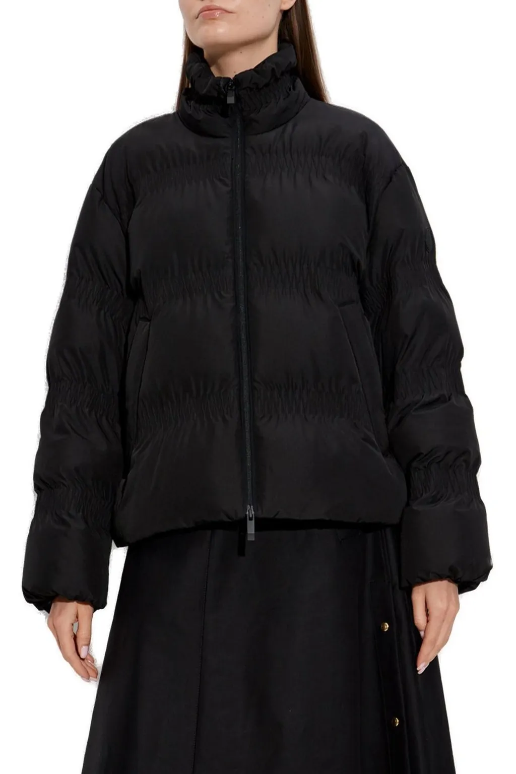 Moncler Ravignan Gather-Quilted Short Down Jacket