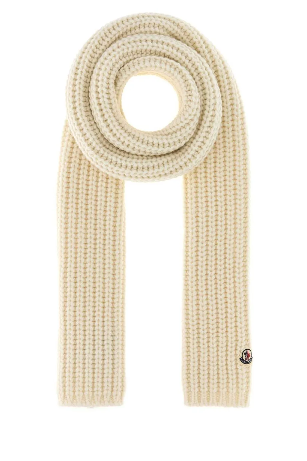 Moncler Logo Patch Knitted Scarf