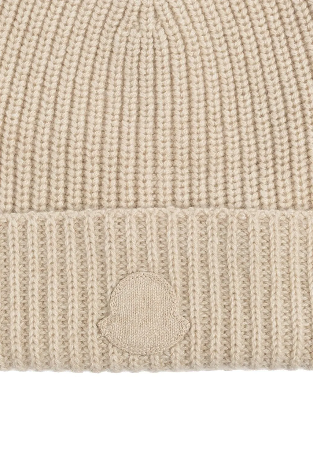 Moncler Logo Patch Ribbed Beanie