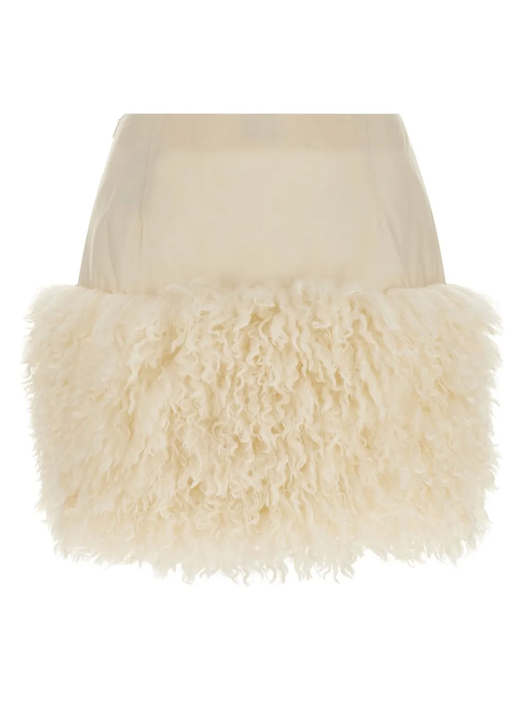 Moncler Teddy-Trimmed Mini Skirt