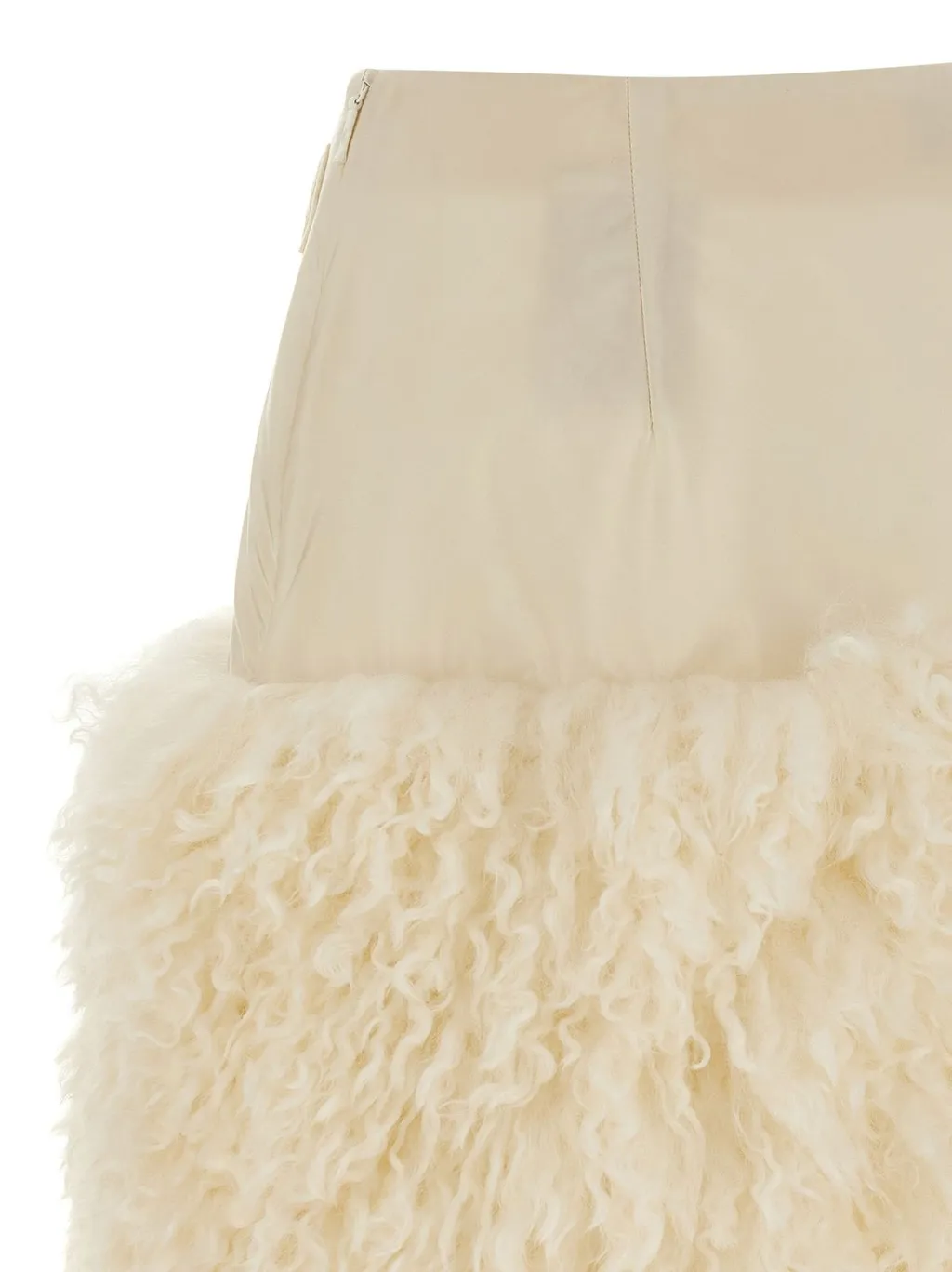 Moncler Teddy-Trimmed Mini Skirt